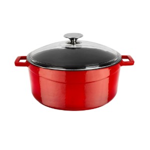 Cratita fonta, 28cm/6,7L, "Glaze", Rosu  - LAVA