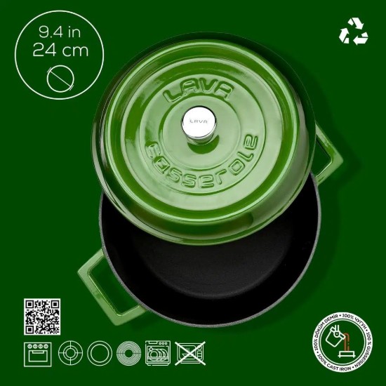Cratita fonta, 24cm/4,5L "Trendy", Verde - LAVA