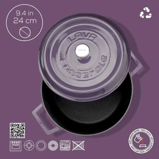 Cratita fonta, 24cm/4,5L, "Trendy", Mov - LAVA