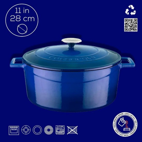 Cratita fonta, 28cm/6,7L "Folk", Albastru - LAVA