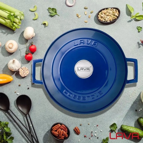 Cratita fonta, 28cm/6,7L "Folk", Albastru - LAVA