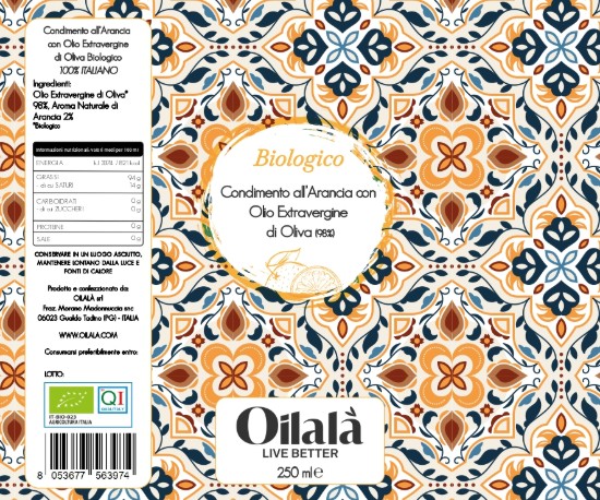 Ulei de măsline extravirgin organic cu aromă de portocala, 250 ml ℮, Oilalá