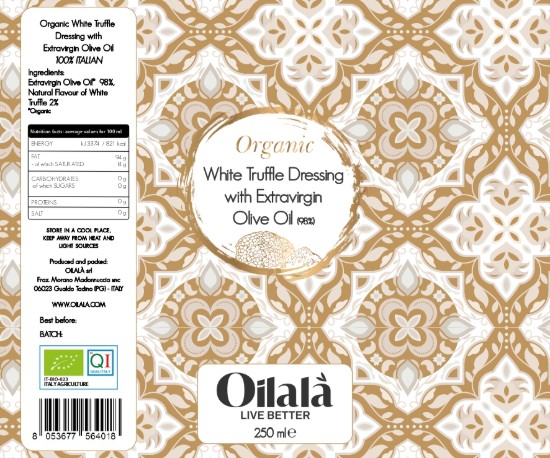 Ulei de măsline extravirgin organic cu aromă de trufa alba, 250 ml ℮, Oilalá