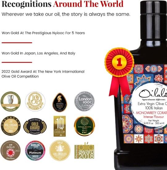 Ulei extravirgin de măsline 100% Italian monovariety Coratina, KING POLIGNANO, 500 ml ℮, Oilalá