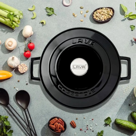 Cratita fonta, 28cm/6,7L, "Folk", Negru - LAVA