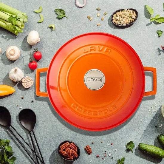 Cratita fonta, 28cm/6,7L, "Folk", Portocaliu - LAVA