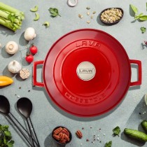 Cratita fonta, 28cm/6,7L, "Folk", Rosu  - LAVA