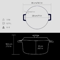 Cratita fonta, 28cm/6,7L, "Trendy", Negru - LAVA