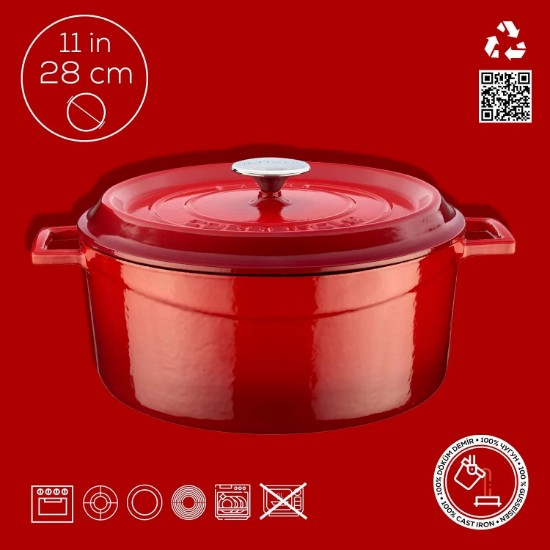 Cratita fonta, 28cm/6,7L, "Trendy", Rosu - LAVA