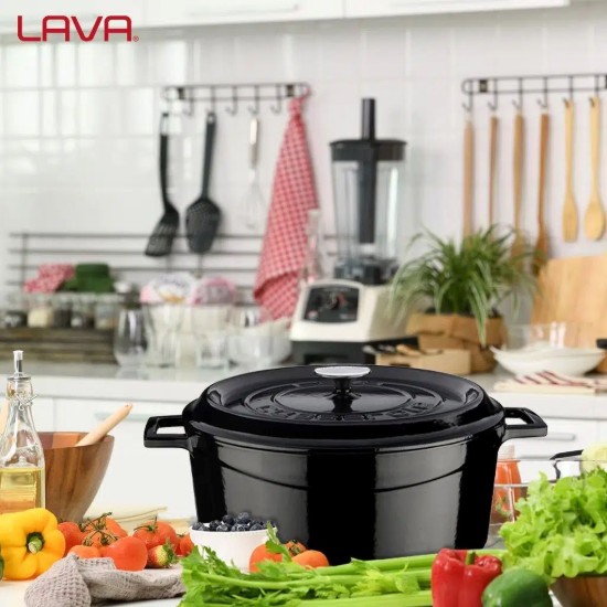 Cratita fonta, 32cm/9,86L, "Trendy", Negru - LAVA
