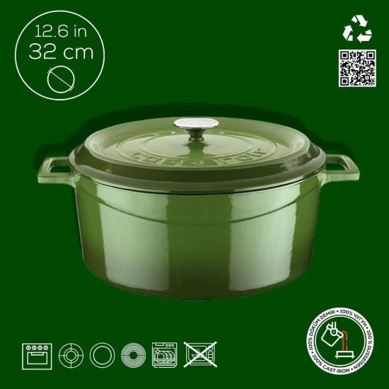Cratita fonta, 32cm/9,86L, "Trendy", Verde - LAVA