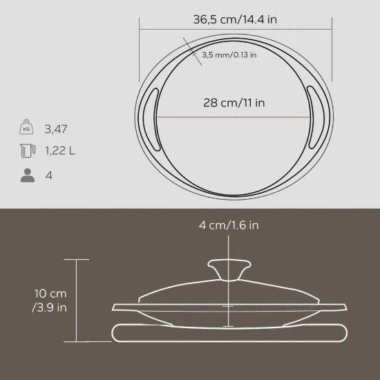 Tigaie wok turcesc, fonta, 28 cm - LAVA