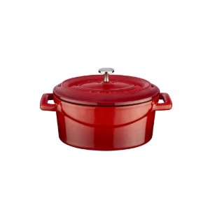 Mini-cratita ovala, fonta, 12cm/0,36L, "Trendy", Rosu - LAVA