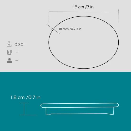 Suport oval pentru mini-cratita rotunda, lemn, 18 x 15 cm - LAVA