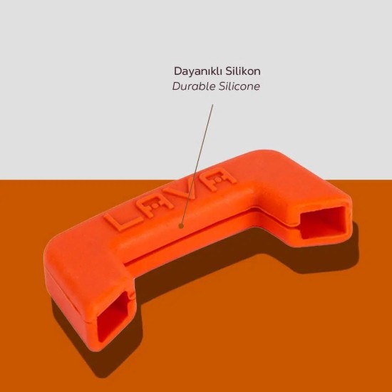 Set 2 manere, silicon, Portocaliu - LAVA