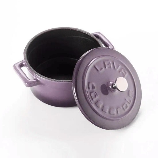 Mini-cratita fonta, 10cm/0,35L, "Folk", Mov - LAVA