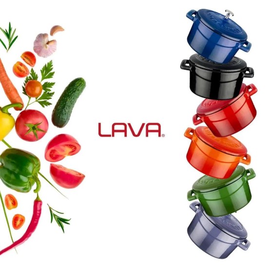 Mini-cratita fonta, 10cm/0,35L, "Folk", Mov - LAVA