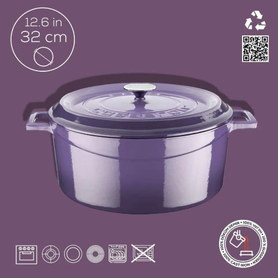 Cratita fonta, 32cm/9,86L, "Trendy", Mov - LAVA