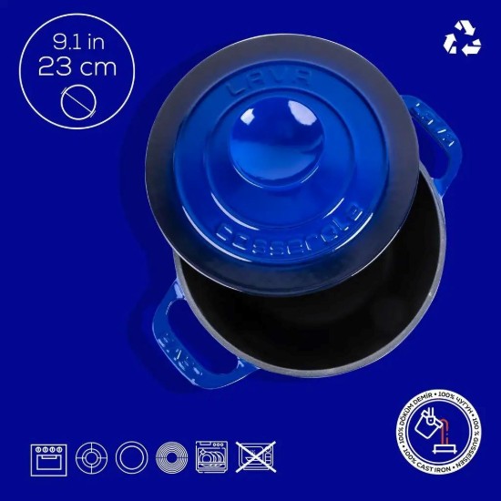 Cratita fonta, 23cm/4,9L, "Experience", Albastru- LAVA