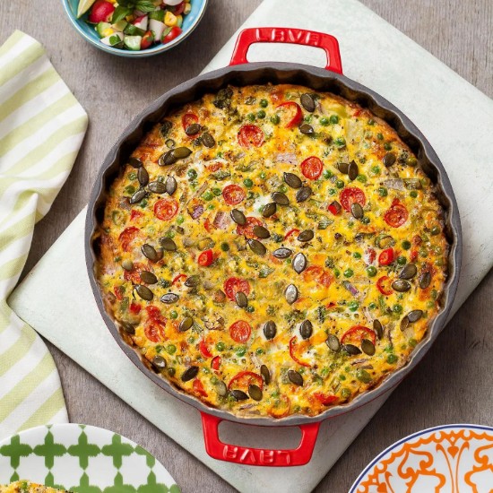 Tava de copt, fonta, 30cm/2,72L, Rosu - LAVA