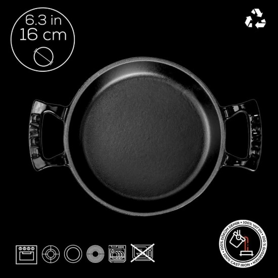 Tava fonta, 16 cm, Negru - LAVA