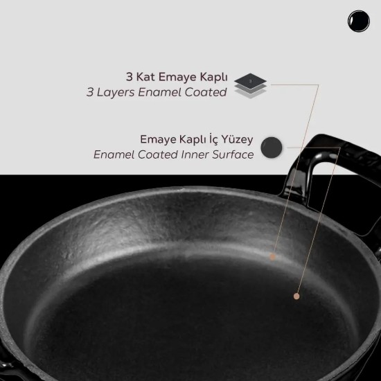 Tava fonta, 16 cm, Negru - LAVA