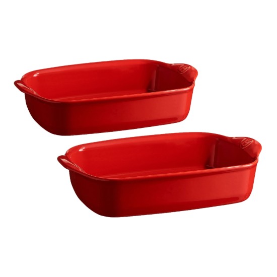 Set 2 tavi ceramice, 36,5x23,5cm/30x19cm, Burgundy - Emile Henry
