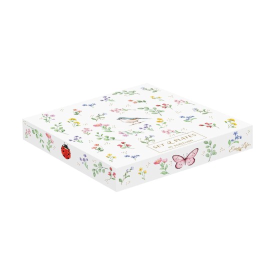 Set 2 farfurii, portelan, cu model embosat, 16cm, "Fancy Garden" - Nuova R2S