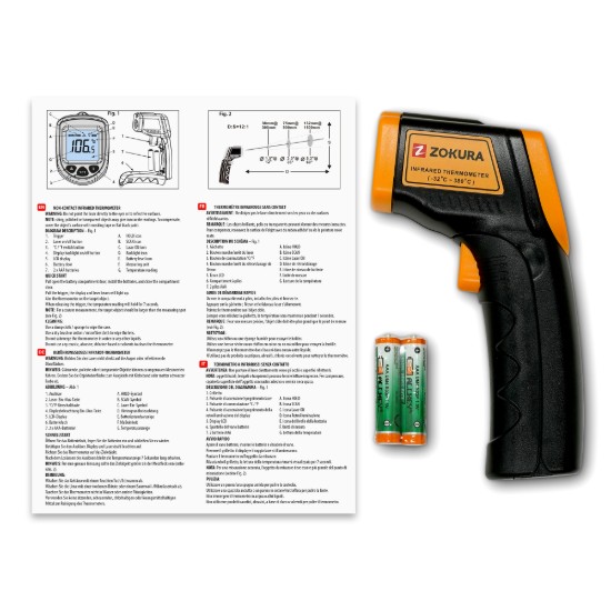 Termometru cu infrarosu fara contact - Zokura