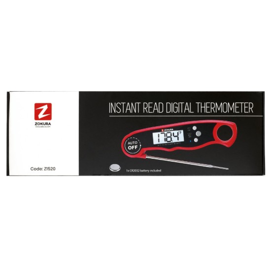 Termometru digital cu citire instanta, Rosu - Zokura