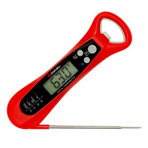 Termometru digital cu desfacator incorporat, Rosu - Zokura