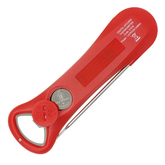 Termometru digital cu desfacator incorporat, Rosu - Zokura