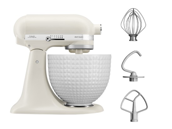 Mixer cu bol 4.7L, Artisan, Model 156, Porcelain White - KitchenAid