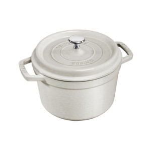 Oala adanca Cocotte fonta, 24cm/4,7L, White Truffle - Staub