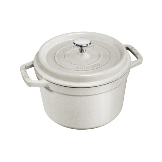 Oala adanca Cocotte fonta, 24cm/4,7L, White Truffle - Staub