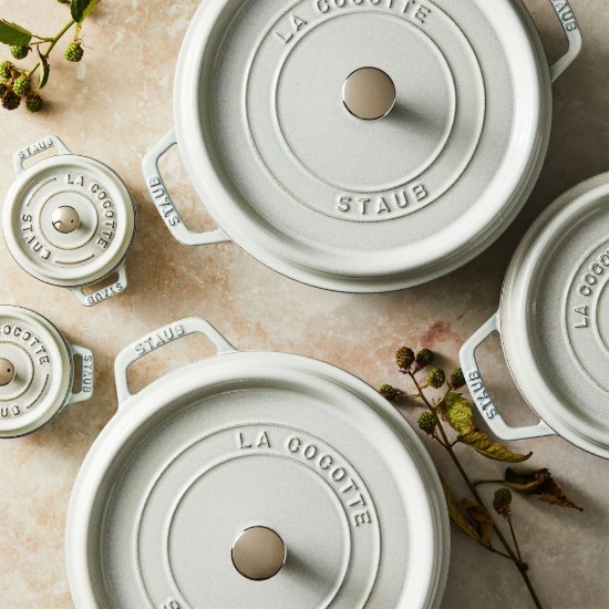 Oala adanca Cocotte fonta, 24cm/4,7L, White Truffle - Staub