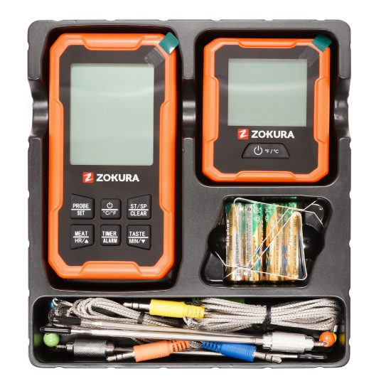 Termometru digital wireless pentru carne, cu 4 sonde - Zokura