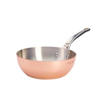 Tigaie conica saute, cupru-inox, 20 cm/1,7 l, "Inocuivre" - de Buyer