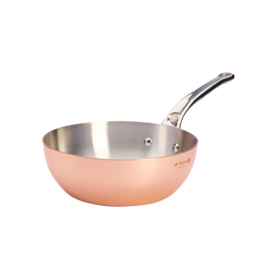 Tigaie conica saute, cupru-inox, 20 cm/1,7 l, "Inocuivre" - de Buyer