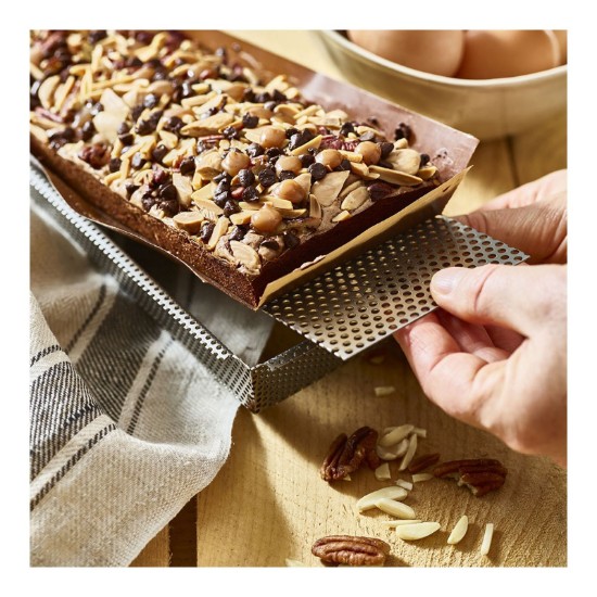 Tava perforata pentru tarte, inox, 35 x 10,5 cm - de Buyer