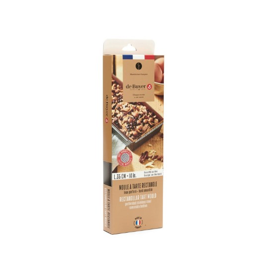 Tava perforata pentru tarte, inox, 35 x 10,5 cm - de Buyer
