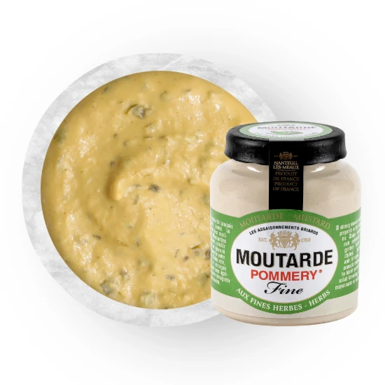 Muștar Pommery® cu ierburi fine, 100 g ℮ - Moutarde de Meaux® Pommery®