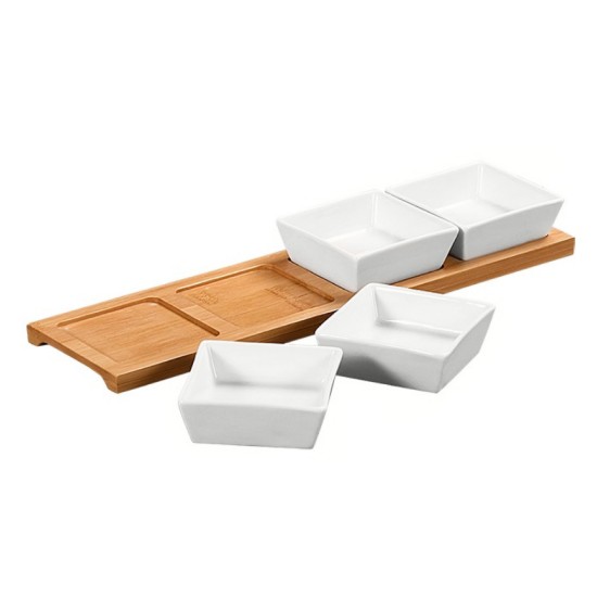 Set servire aperitive, 5 piese, portelan - Kesper