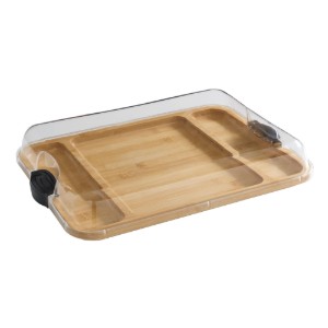 Platou servire, cu capac, bambus, 30,5x40,5cm - Farberware