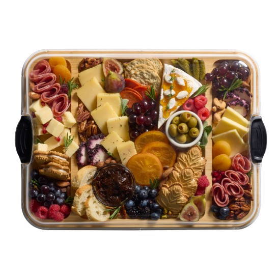 Platou servire, cu capac, bambus, 30,5x40,5cm - Farberware