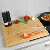 Tocator cu picioruse, bambus, 56 x 50 x 3,1 cm, "Cooking with love" - Kesper