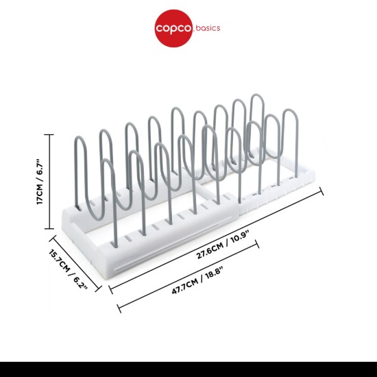 Organizator extensibil pentru tigai si capace, 27-47 cm, "Copco" - Kitchen Craft
