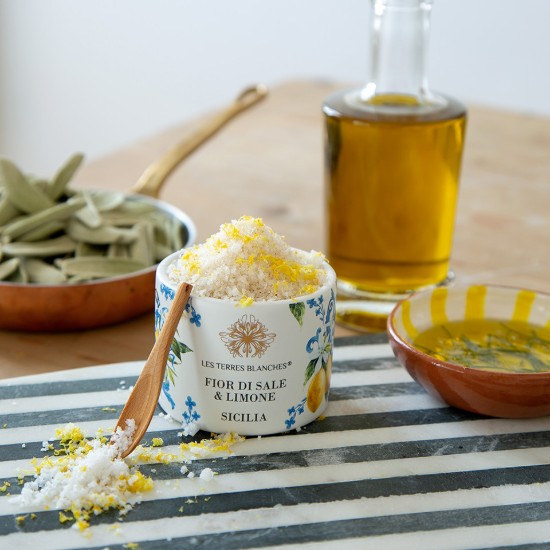 Sare Fior di sale & Limone Sicilia, 50g ℮ - Les Terres Blanches