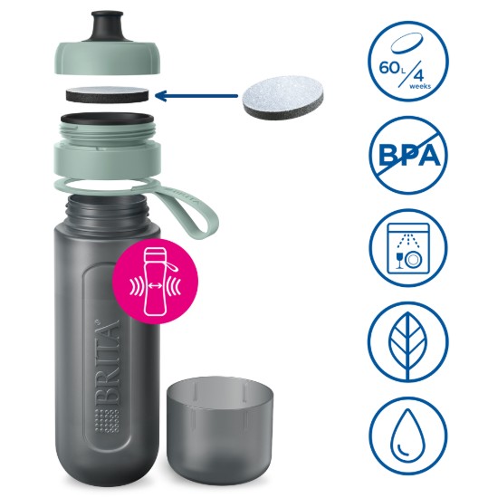 Sticla filtranta BRITA Active 600 ml (Darkgreen) + 2 filtre MicroDisc