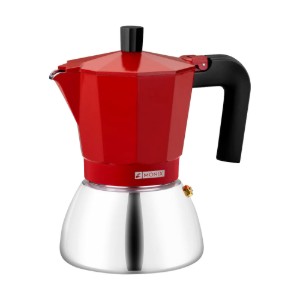 Cafetiera inox/aluminiu, 470ml, Rosu - Monix